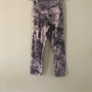 Lululemon Purple Ivory Tie-dye Crop High Rise Leggings Sz 4